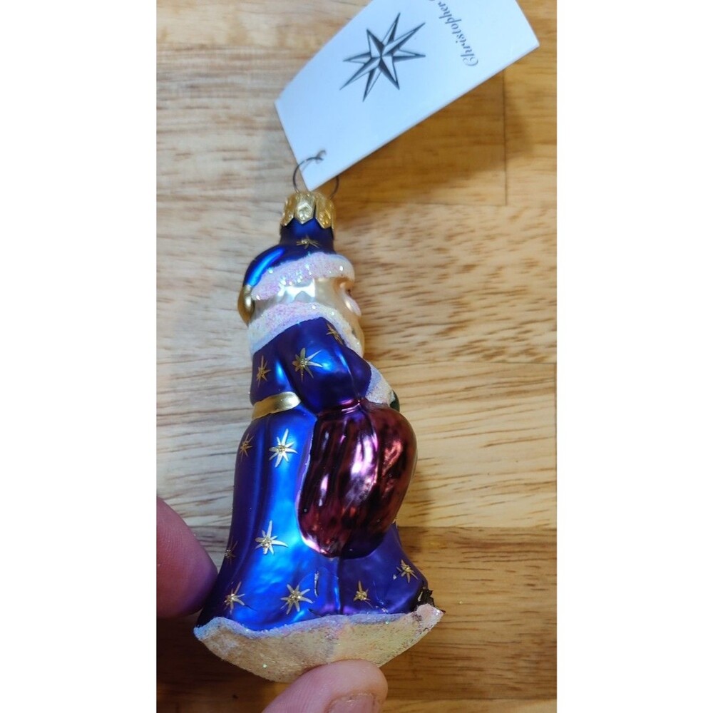 1998 CHRISTOPHER RADKO Petite Pere Noel Germany Glass Christmas Ornament tag - Picture 6 of 10